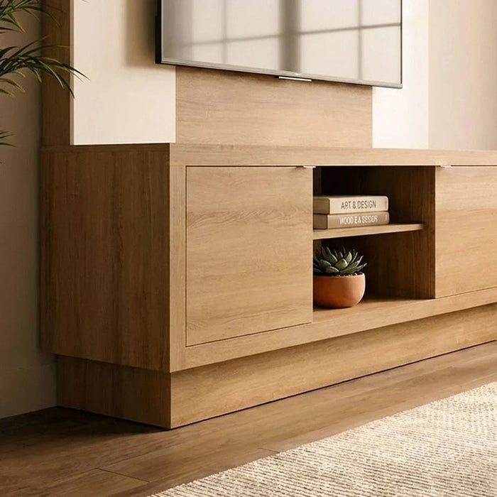 Zoyo TV Wall Unit - TV up to 65 Inches - Brown/Off-White - With 2-Year Warranty