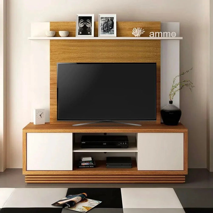 Zoyo TV Wall Unit-TV up to 55 Inches-Brown/Off-White-With 2-Year Warranty