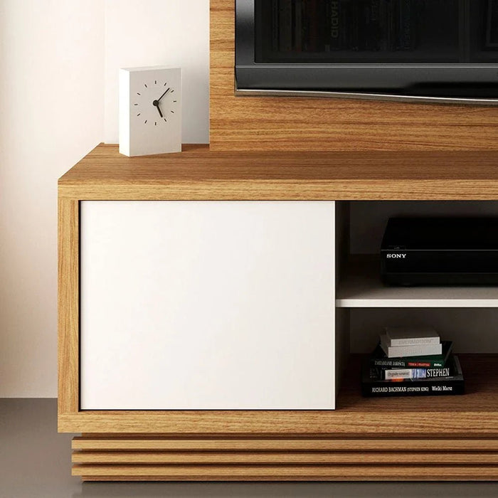 Zoyo TV Wall Unit-TV up to 55 Inches-Brown/Off-White-With 2-Year Warranty