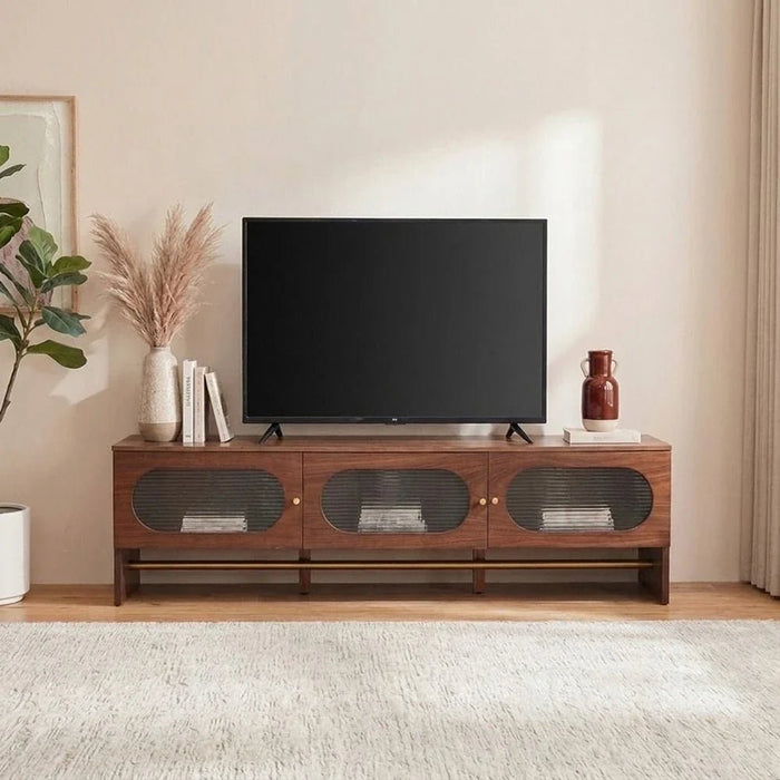 Azeron TV Unit-For TVs up to 75 Inches-Brown-With 2-Year Warranty
