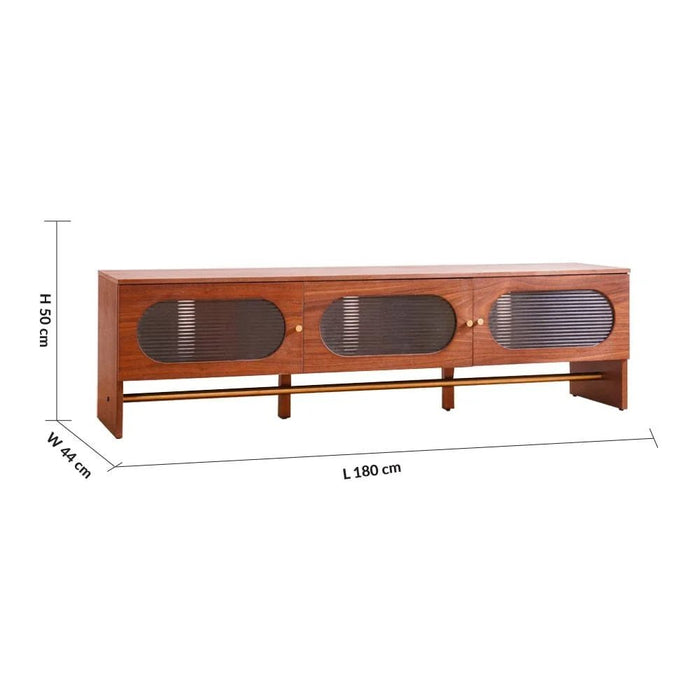 Azeron TV Unit-For TVs up to 75 Inches-Brown-With 2-Year Warranty