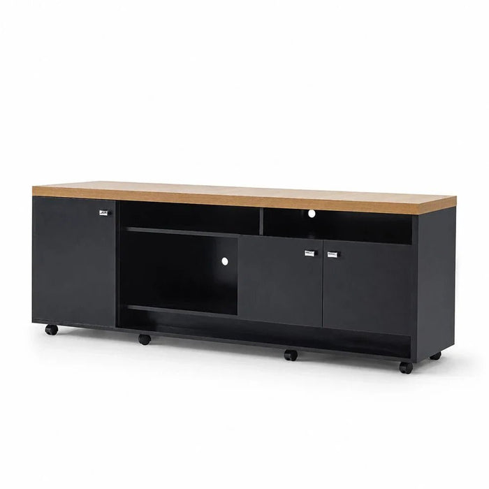 Phenom TV Unit up to 75 Inches - Black/Almond - With 2-Year Warranty