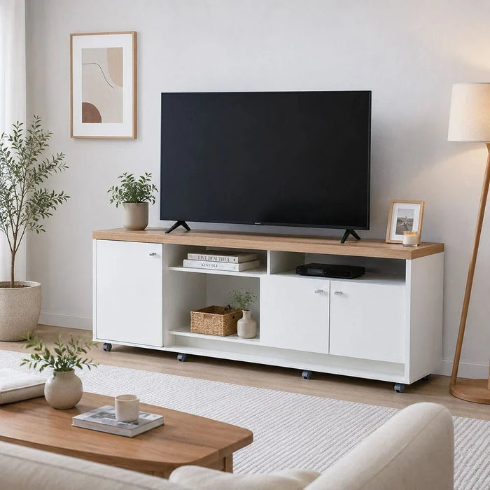 Phenom TV Unit Up to 75 inches - Almond/Off White - With 2-Year Warranty