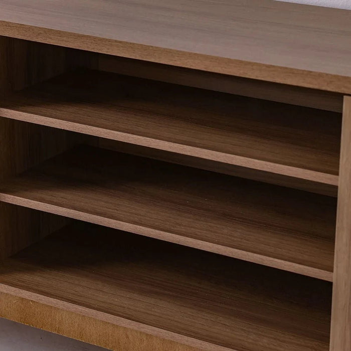 Titan TV Unit-Up to 65 Inches-Almond/Natural Wood- With 2-Year Warranty