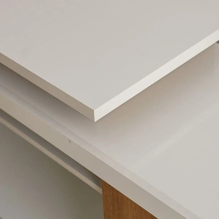 Lucia TV Unit with Extendable Top - Up To 55 Inches - Off White/Almond - With 2-Year Warranty