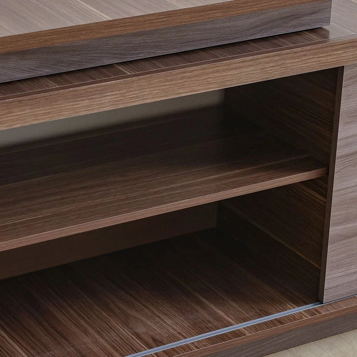 Lucia TV Unit with Extendable Top - Up to 55 Inches - Walnut/Oak - With 2-Year Warranty