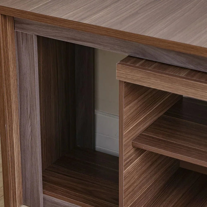 Lucia TV Unit with Extendable Top - Up to 55 Inches - Walnut/Oak - With 2-Year Warranty