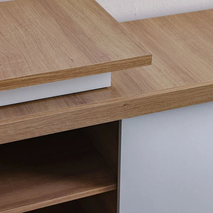 Lucia TV Unit with Extendable Top - Up to 55 Inches - Almond/Off White - With 2-Year Warranty