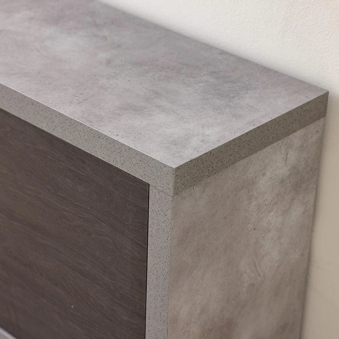 Pletora TV Unit with storage up to 75 inches-Cement Grey/Dark Oak-With 2-Year Warranty