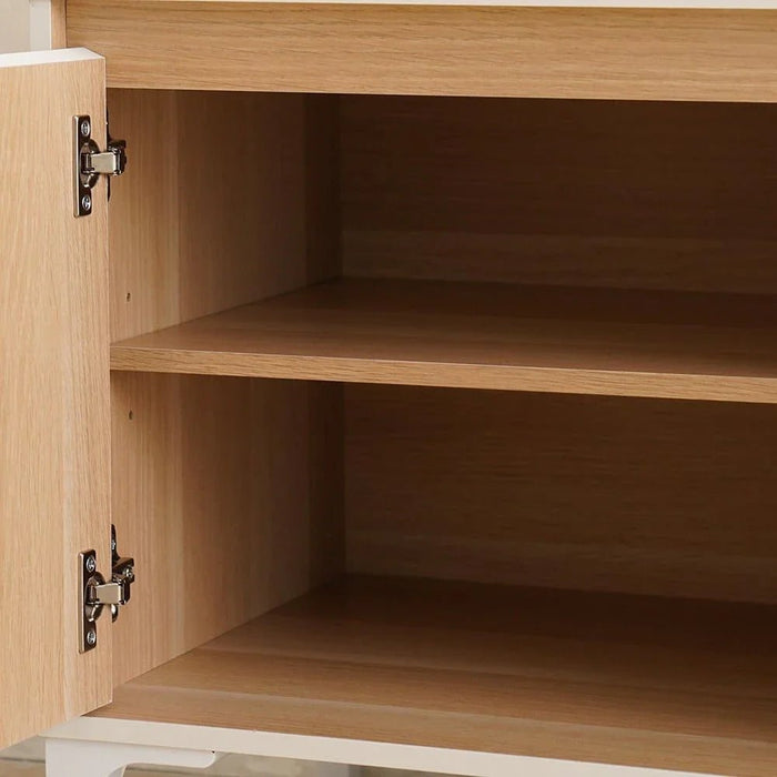 Estonia TV Unit with 2 Doors & 2 Cabinets - Up to 60 Inches - White/Oak - With 2-Year Warranty