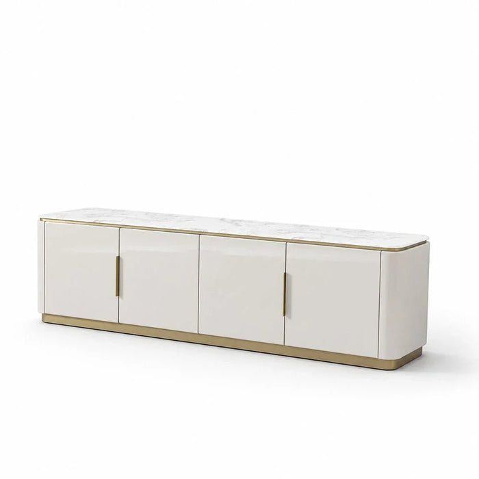 Fortville 4 Door High Gloss TV Unit - Upto 80 Inch -Light Grey