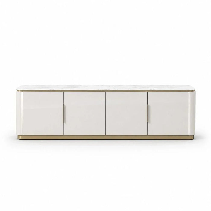 Fortville 4 Door High Gloss TV Unit - Upto 80 Inch -Light Grey