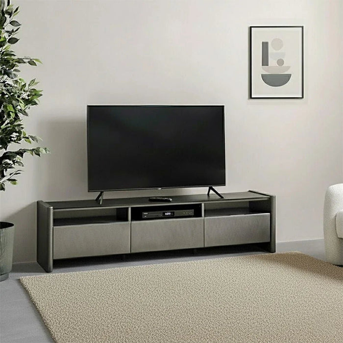 Millo 3-Drawer TV Unit - Up To 75 Inches - Grey Metallic - With 2-Year Warranty