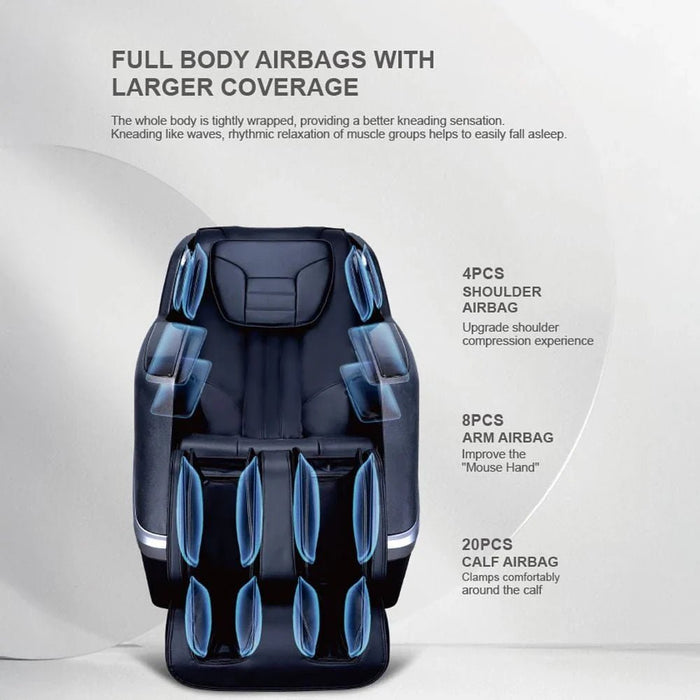 Gettisburg Massage Chair 2D Mechanism with Bluetooth Audio System - Black - With 2-Year Warranty