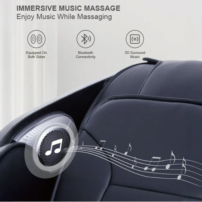 Gettisburg Massage Chair 2D Mechanism with Bluetooth Audio System - Black - With 2-Year Warranty