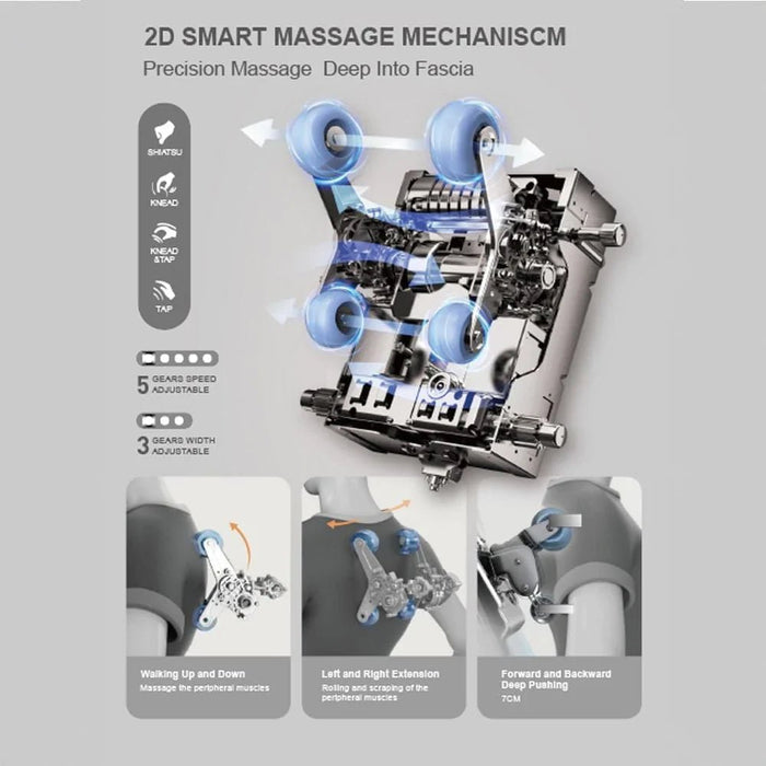 Gettisburg Massage Chair 2D Mechanism with Bluetooth Audio System - Black - With 2-Year Warranty