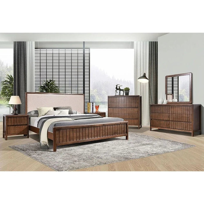 Tahiti 6-Drawer Dresser with Mirror-Dark Walnut-With 2-Year Warranty
