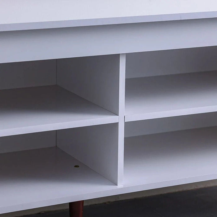 Railey TV Unit for TVs up to 50 Inches with Storage-White-With 2-Year Warranty