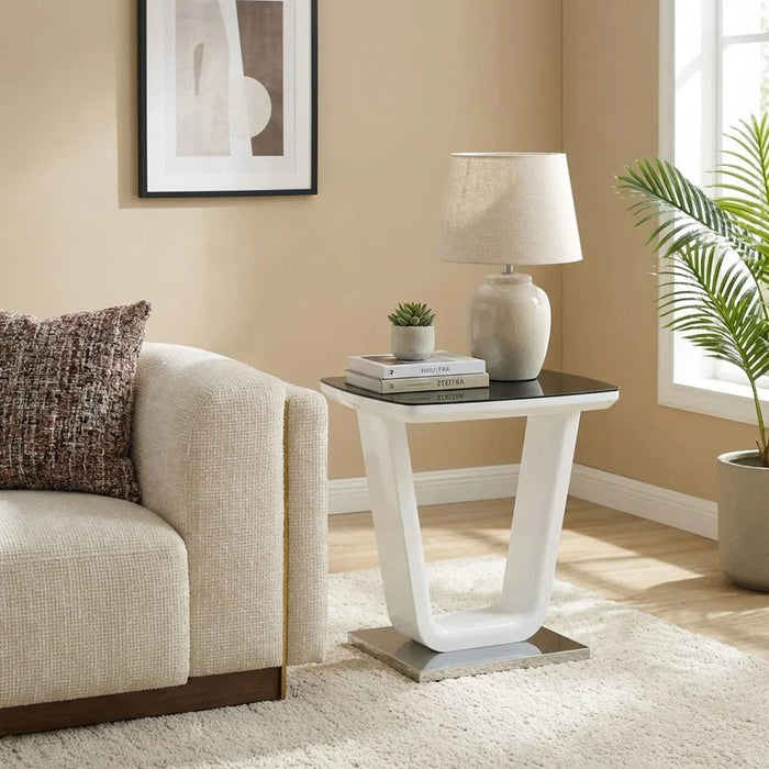 Salvador End Table-Black/White