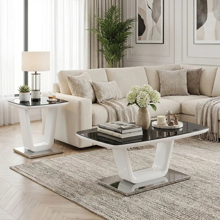 Salvador End Table-Black/White