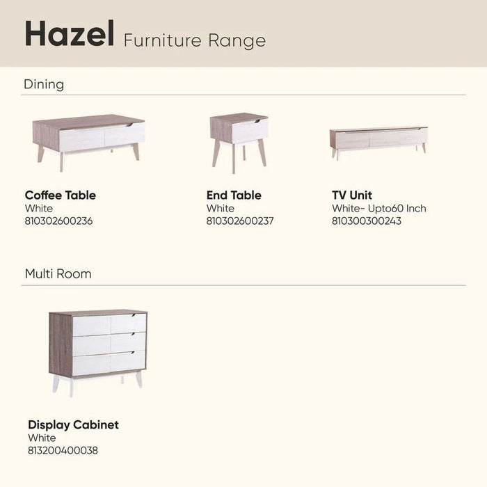 Hazel End Table-White