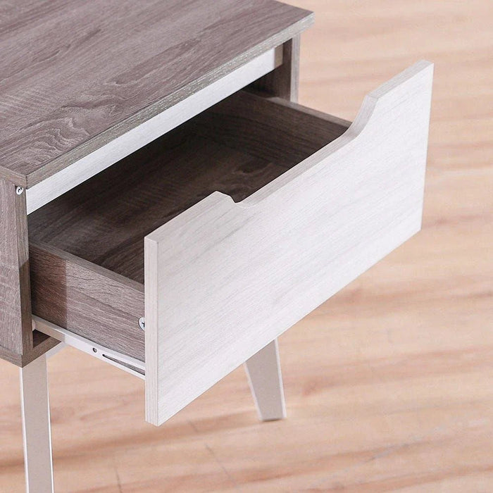 Hazel End Table-White