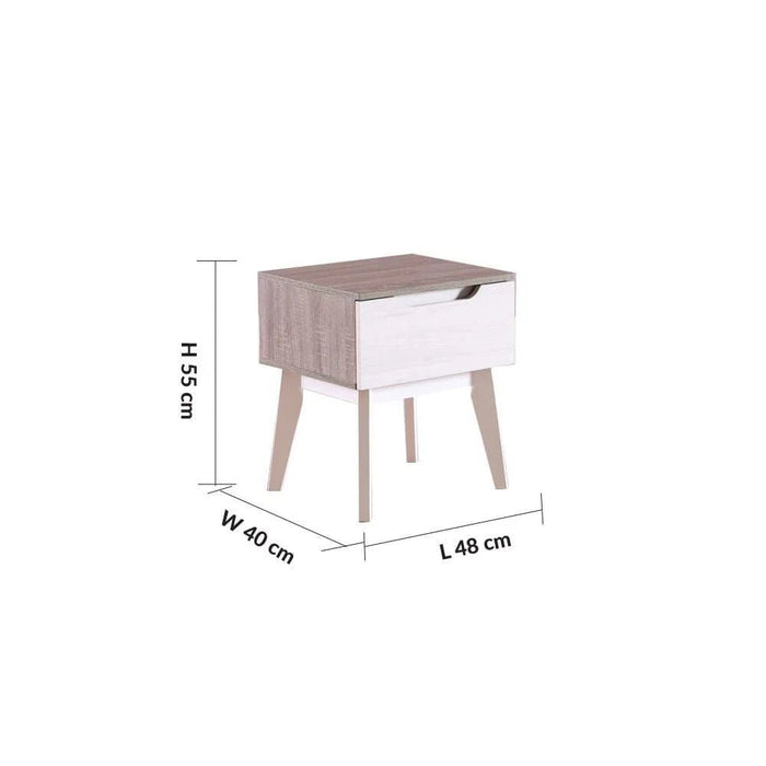 Hazel End Table-White