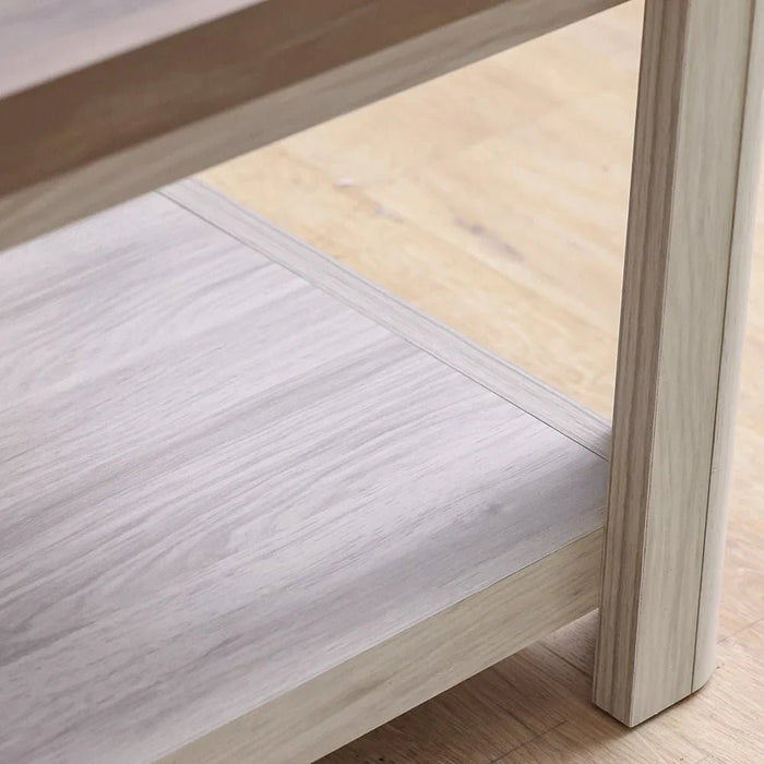 Olivos End Table with Shelf-Ash Grey/Oak-With 2-Year Warranty