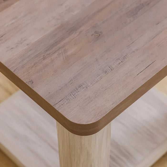 Olivos End Table with Shelf-Ash Grey/Oak-With 2-Year Warranty