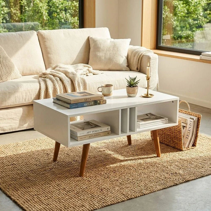 Melo Coffee Table-White-With 2-Years Warranty