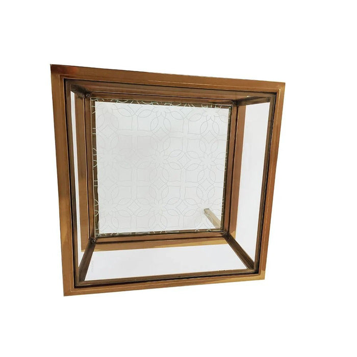Geneva End Table-Gold/Glass-With 2-Year Warranty