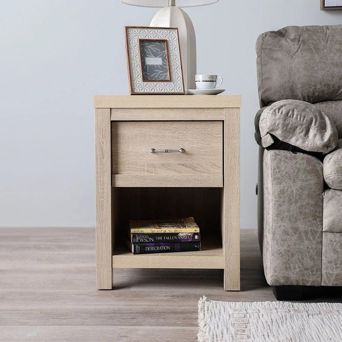 Verano End Table-White Oak