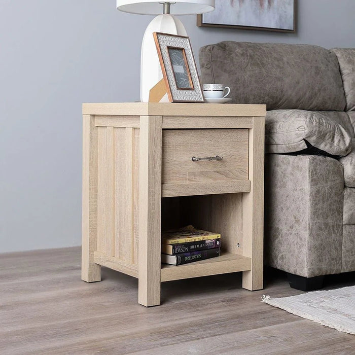 Verano End Table-White Oak