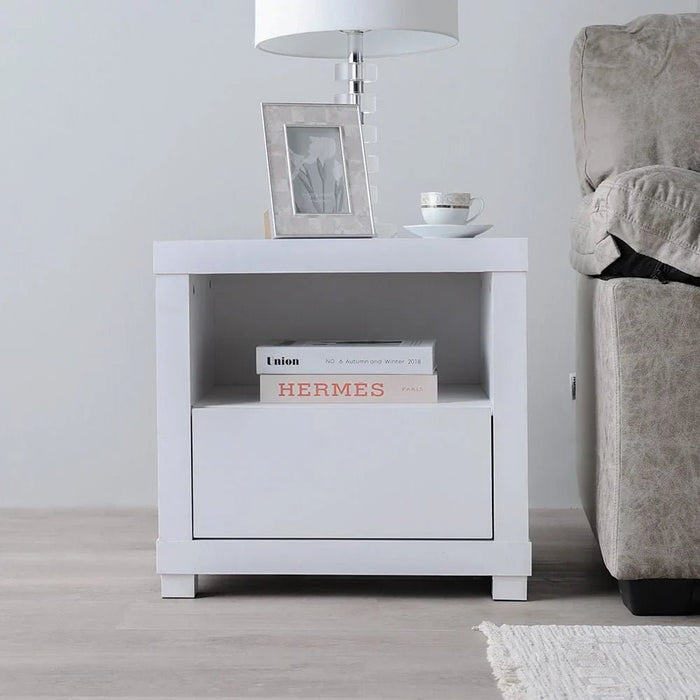 Kalmal End Table-Pearl White