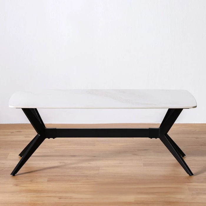 Calus Center Table Sintered Stone- Milky White/Black