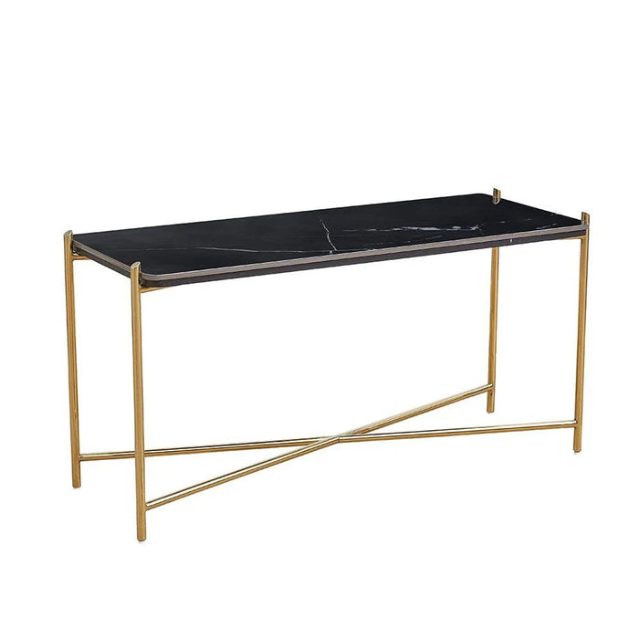Kenn Sintered Stone High Coffee Table-Black/Gold-With 2-Year Warranty