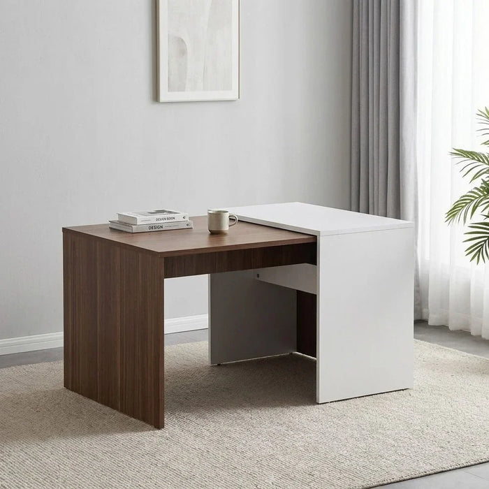 Theo Coffee Table-Walnut/White
