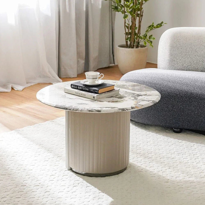 Hesdin Round Medium Coffee Table - Light Grey - With 2-Year Warranty