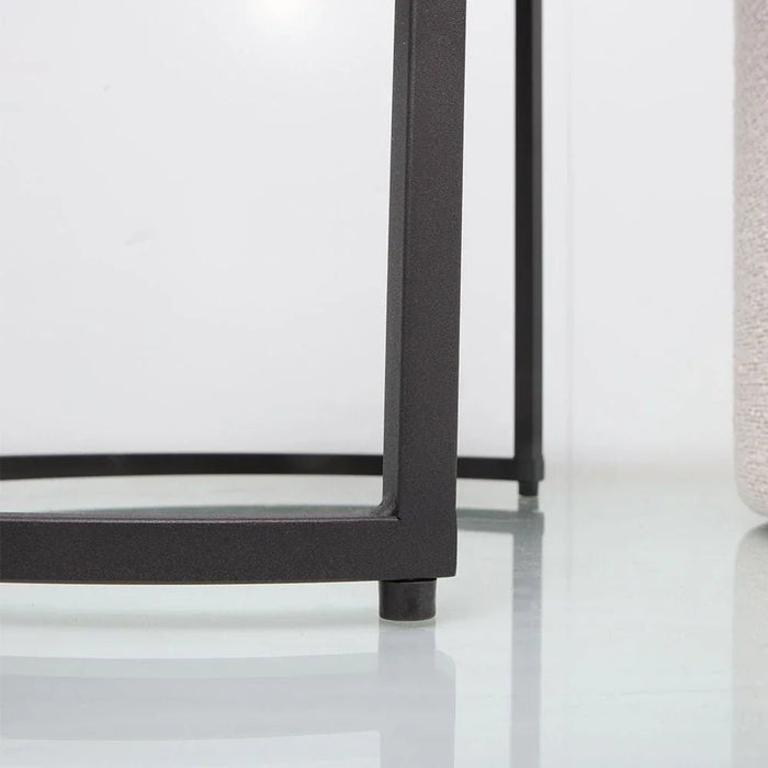 Myro Coffee Table + Stool-Black/White-With 2-Year Warranty