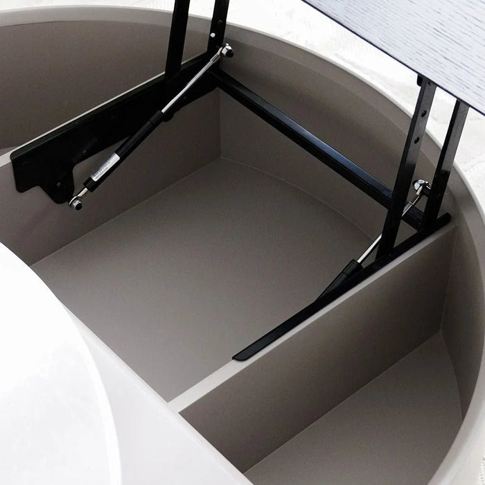 Arlong Round Coffee Table with Storage - Grey/Black - With 2-Year Warranty
