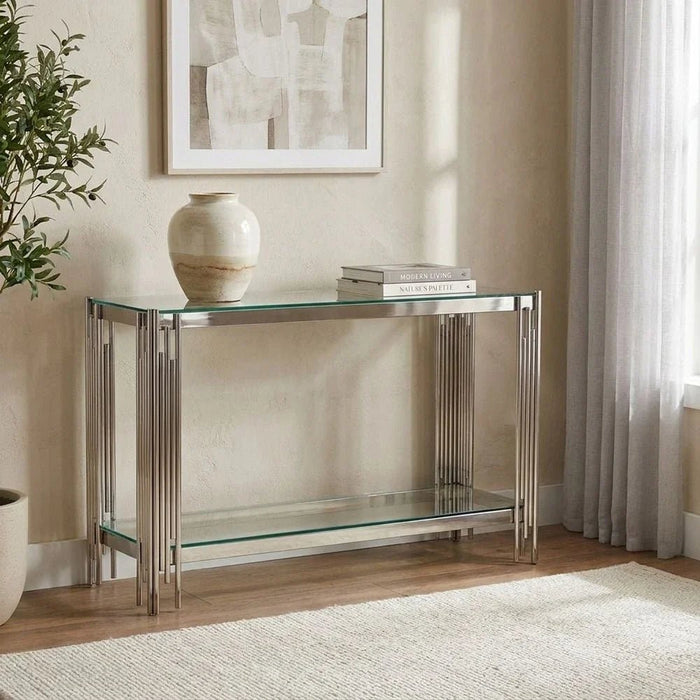 Nail Console Table - Stainless Steel - With 2-Year Warranty