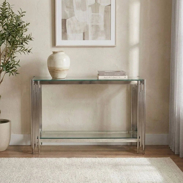 Nail Console Table - Stainless Steel - With 2-Year Warranty