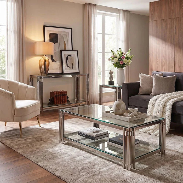 Nail Console Table - Stainless Steel - With 2-Year Warranty
