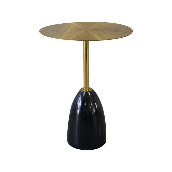 Dobler Round Side Table-Gold/Black-With 2-Year Warranty