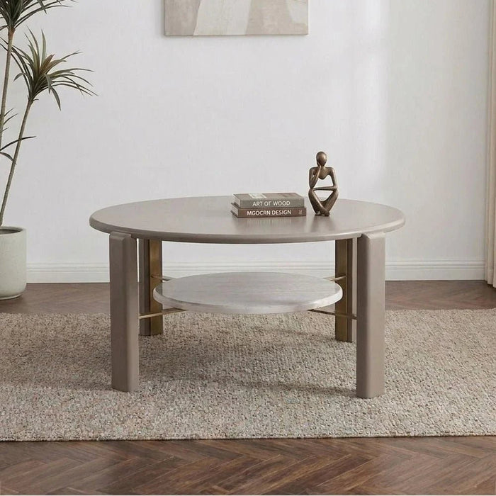 Artemis Round Coffee Table-Matte Grey-With 2-Year Warranty