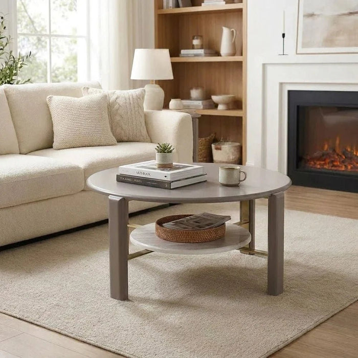 Artemis Round Coffee Table-Matte Grey-With 2-Year Warranty
