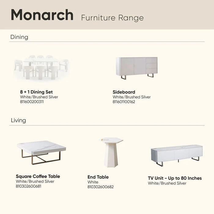 Monarch End Table - White - With 2-Year Warranty