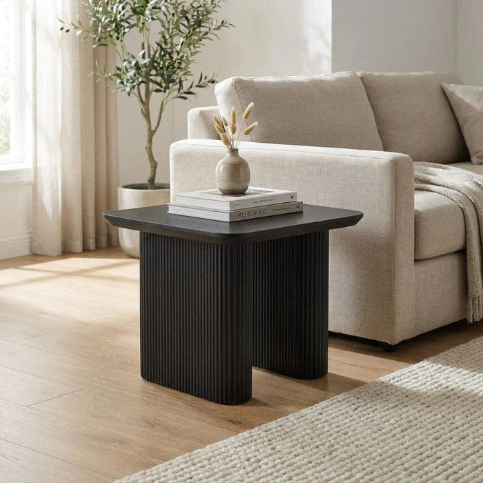 Tierra Square End Table-Black-With 2-Year Warranty