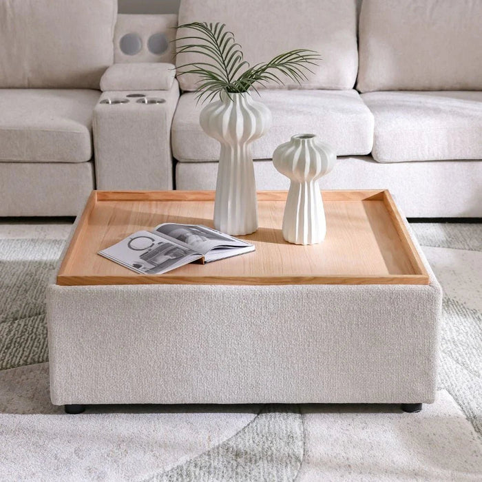 Odum Centre Table with Storage-Grey/Natural Oak-With 2-Year Warranty