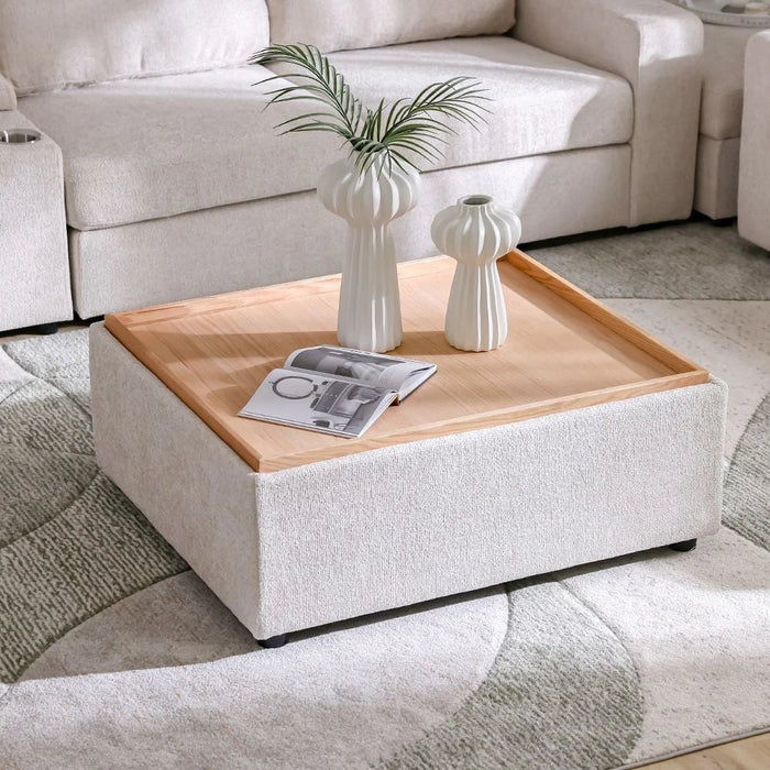 Odum Centre Table with Storage-Grey/Natural Oak-With 2-Year Warranty